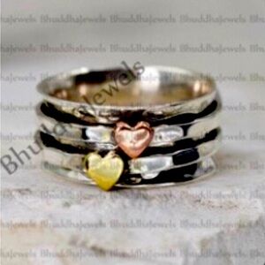 Spinner Heart Worry Fidget Ring Sz 7.5 NEW